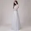 Abordable Gris Transparentes Robe De Bal 2018 Princesse Encolure Dégagée Manches Longues Appliques En Dentelle Ceinture Longue Volants Dos Nu Robe De Ceremonie