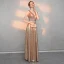 Scintillantes Doré Paillettes Robe De Soirée 2018 Princesse V-Cou Sans Manches Perlage Ceinture Longue Volants Dos Nu Robe De Ceremonie