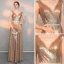 Scintillantes Doré Paillettes Robe De Soirée 2018 Princesse V-Cou Sans Manches Perlage Ceinture Longue Volants Dos Nu Robe De Ceremonie