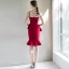 Modern / Fashion Burgundy Homecoming Graduation Dresses 2018 Shoulders Sleeveless Knee-Length Ruffle Backless Formal Dresses