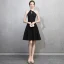 Modern / Fashion Black Homecoming Graduation Dresses 2018 A-Line / Princess Scoop Neck Sleeveless Short Ruffle Backless Formal Dresses