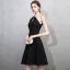 Modern / Fashion Black Homecoming Graduation Dresses 2018 A-Line / Princess Scoop Neck Sleeveless Short Ruffle Backless Formal Dresses