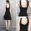 Modern / Fashion Black Homecoming Graduation Dresses 2018 A-Line / Princess Scoop Neck Sleeveless Short Ruffle Backless Formal Dresses