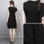 Chic / Beautiful Black Homecoming Graduation Dresses 2018 A-Line / Princess Scoop Neck One-Shoulder Short Sleeve Short Ruffle Formal Dresses