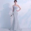 Elegante Grau Abendkleider 2018 Meerjungfrau Bandeau Ärmellos Sweep / Pinsel Zug Rüschen Rückenfreies Festliche Kleider