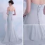 Elegante Grau Abendkleider 2018 Meerjungfrau Bandeau Ärmellos Sweep / Pinsel Zug Rüschen Rückenfreies Festliche Kleider