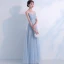 Bling Bling Bleu Ciel Robe De Soirée 2018 Princesse Transparentes Encolure Dégagée Sans Manches Glitter Tulle Longue Volants Dos Nu Robe De Ceremonie