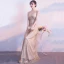 Sexy Doré Robe De Soirée 2018 Empire Bretelles Spaghetti Sans Manches Glitter Tulle Longue Volants Dos Nu Robe De Ceremonie