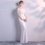 Schlicht Ivory / Creme Abendkleider 2018 Meerjungfrau Off Shoulder Kurze Ärmel Gespaltete Front Lange Rüschen Rückenfreies Festliche Kleider
