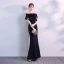 Schlicht Ivory / Creme Abendkleider 2018 Meerjungfrau Off Shoulder Kurze Ärmel Gespaltete Front Lange Rüschen Rückenfreies Festliche Kleider