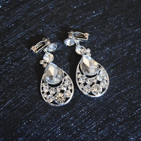 Charming Silver Rhinestone Crystal Body Jewellery Headpieces Necklace 3-piece 2022 Alloy Wedding Bridal Hair Accessories Tiara