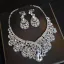 Charming Silver Rhinestone Crystal Body Jewellery Headpieces Necklace 3-piece 2022 Alloy Wedding Bridal Hair Accessories Tiara