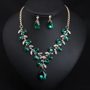 Vintage Mørk Grønn Krystall Rhinestone Ball Halskjeder 2023 Legering Tilbehør