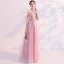 Sexy Rougissant Rose Percé Robe De Soirée 2018 Princesse Bretelles Spaghetti Manches Courtes Appliques En Dentelle Perle Perlage Longue Volants Dos Nu Robe De Ceremonie
