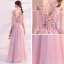 Sexy Rougissant Rose Percé Robe De Soirée 2018 Princesse Bretelles Spaghetti Manches Courtes Appliques En Dentelle Perle Perlage Longue Volants Dos Nu Robe De Ceremonie