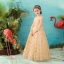Elegant Gold Flower Girl Dresses 2018 A-Line / Princess Spaghetti Straps Long Sleeve Star Sequins Glitter Tulle Floor-Length / Long Ruffle Backless Wedding Party Dresses