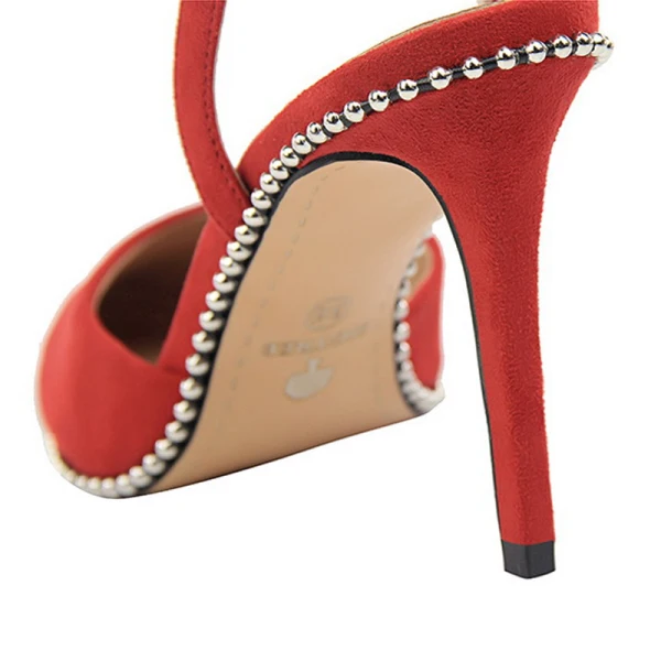 Sexy Black Evening Party Rivet Womens Shoes 2022 9 cm Stiletto Heels Pointed Toe Womens Shoes High Heels