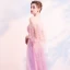 Illusion Rose Bonbon Transparentes Robe De Soirée 2018 Princesse Gonflée 3/4 Manches Encolure Carrée Appliques En Dentelle Ceinture Longue Volants Robe De Ceremonie
