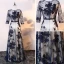 Élégant Champagne Bleu Marine Robe De Mère De Mariée 2017 Princesse V-Cou 3/4 Manches Appliques En Dentelle Noeud Ceinture Longue Robe Pour Mariage