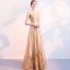 Bling Bling Gold Sequins Evening Dresses  2018 A-Line / Princess Square Neckline Sleeveless Floor-Length / Long Ruffle Formal Dresses