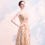 Bling Bling Gold Sequins Evening Dresses  2018 A-Line / Princess Square Neckline Sleeveless Floor-Length / Long Ruffle Formal Dresses