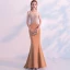 Modern / Fashion Orange See-through Evening Dresses  2018 Trumpet / Mermaid Scoop Neck Sleeveless Beading Sweep Train Ruffle Backless Formal Dresses