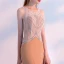 Modern / Fashion Orange See-through Evening Dresses  2018 Trumpet / Mermaid Scoop Neck Sleeveless Beading Sweep Train Ruffle Backless Formal Dresses