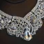 Charming Silver Rhinestone Crystal Body Jewellery Headpieces Necklace 3-piece 2022 Alloy Wedding Bridal Hair Accessories Tiara