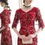 Bling Bling Burgundy Party Dresses 2018 V-Neck 1/2 Sleeves Metal Sash Beading Sequins Tassel Short Formal Dresses