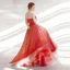 Affordable Red See-through Prom Dresses 2018 A-Line / Princess Scoop Neck Sleeveless Sash Spotted Tulle Floor-Length / Long Ruffle Formal Dresses
