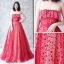 Affordable Red See-through Prom Dresses 2018 A-Line / Princess Scoop Neck Sleeveless Sash Spotted Tulle Floor-Length / Long Ruffle Formal Dresses