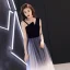 Abordable Bleu Marine Robe De Bal 2018 Princesse Unique épaules Sans Manches Longue Volants Dos Nu Robe De Ceremonie