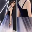 Abordable Bleu Marine Robe De Bal 2018 Princesse Unique épaules Sans Manches Longue Volants Dos Nu Robe De Ceremonie