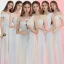Affordable Sky Blue Bridesmaid Dresses 2018 A-Line / Princess Bow Sash Floor-Length / Long Ruffle Backless Wedding Party Dresses