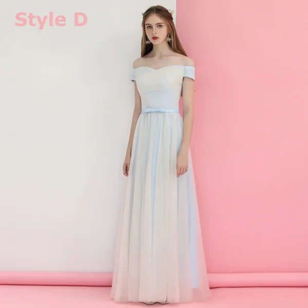 Affordable Sky Blue Bridesmaid Dresses 2018 A-Line / Princess Bow Sash Floor-Length / Long Ruffle Backless Wedding Party Dresses