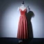 Charmant Watermelon Rouge Transparentes de retour Robe De Graduation 2018 Princesse Col Haut Manches Courtes Thé Longueur Volants Dos Nu Robe De Ceremonie