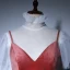 Charmant Watermelon Rouge Transparentes de retour Robe De Graduation 2018 Princesse Col Haut Manches Courtes Thé Longueur Volants Dos Nu Robe De Ceremonie