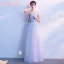 Affordable Sky Blue Bridesmaid Dresses 2018 A-Line / Princess Appliques Lace Metal Sash Floor-Length / Long Ruffle Backless Wedding Party Dresses