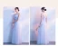 Affordable Sky Blue Bridesmaid Dresses 2018 A-Line / Princess Appliques Lace Metal Sash Floor-Length / Long Ruffle Backless Wedding Party Dresses