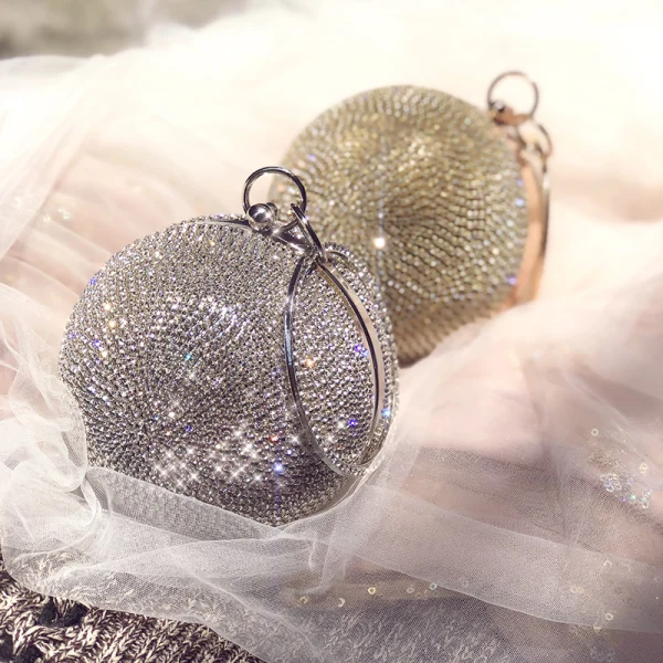 Sparkly Rhinestone Clutch Bags 2020 Metal Accessories