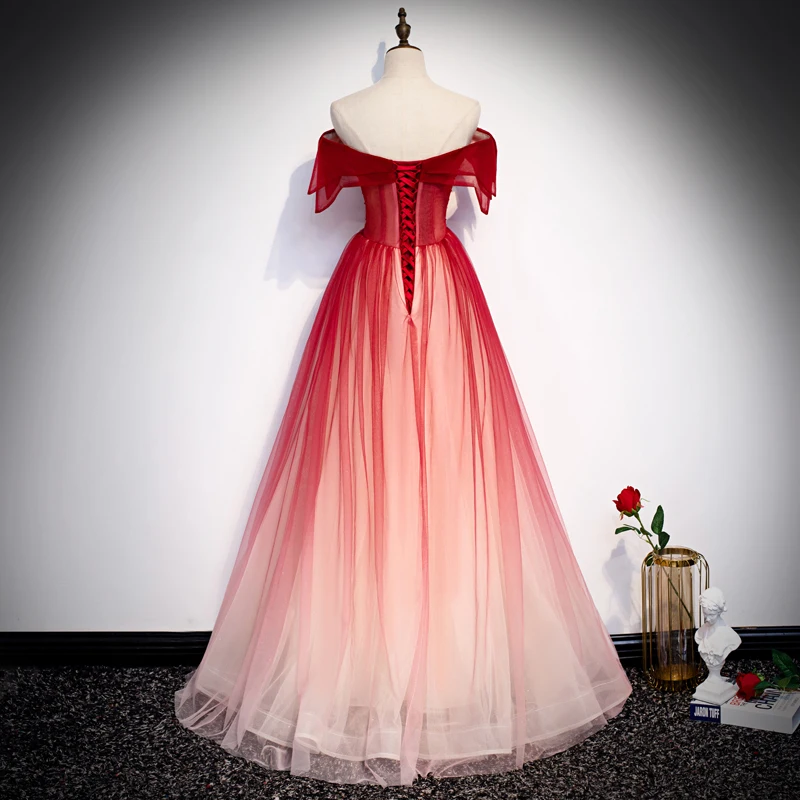 chinese dress ladies Off The Shoulder A-Line Princess Wedding Dress with Beading WD215 US10 / Custom Color main image 0