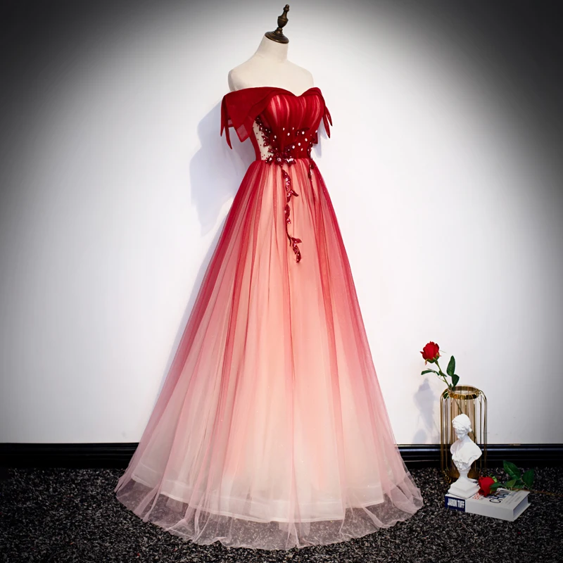 strapless open back dress Sage Sweetheart Off-shoulder A-line Tulle Long Prom Dress, PD3389 –  SposaBridal