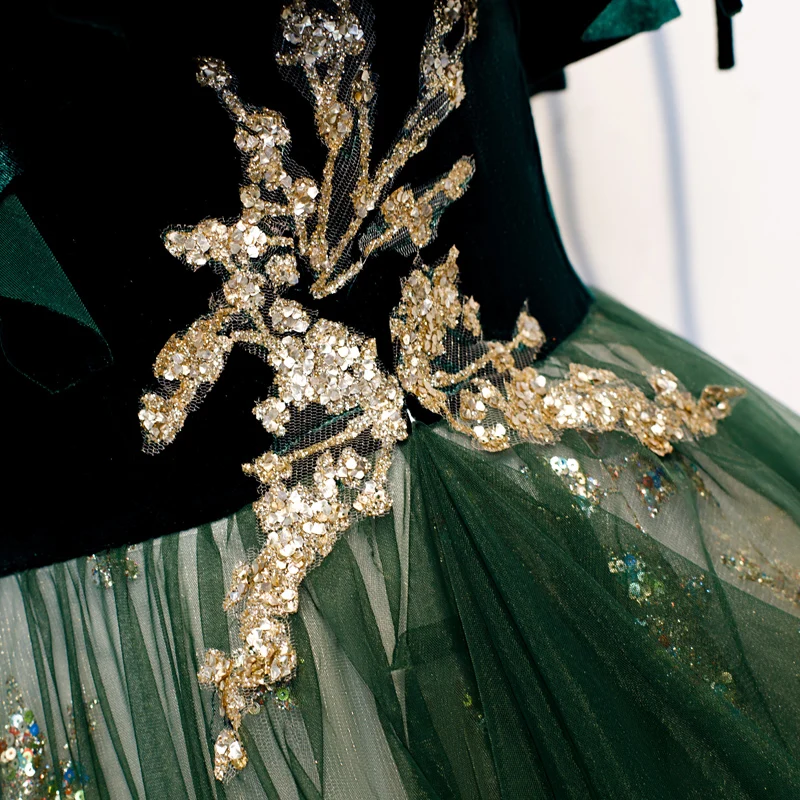 Chic Beautiful Dark Green Suede Prom Dresses 2020 A-Line Princess Spaghetti Straps Tulle Chic Beautiful Dark Green Suede Prom Dresses 2020 A-Line Princess Spaghetti Straps Tulle