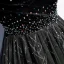 Mode Noire Robe De Soirée 2020 Princesse De l'épaule Manches Courtes Paillettes Perlage Train De Balayage Volants Dos Nu Robe De Ceremonie