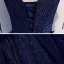 Best Navy Blue Evening Dresses  2020 A-Line / Princess V-Neck Short Sleeve Beading Glitter Tulle Floor-Length / Long Ruffle Backless Formal Dresses