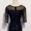 Sparkly Royal Blue Gradient-Color Gold Sequins Evening Dresses  2020 Trumpet / Mermaid See-through Scoop Neck 1/2 Sleeves Rhinestone Sash Floor-Length / Long Formal Dresses