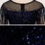 Sparkly Royal Blue Gradient-Color Gold Sequins Evening Dresses  2020 Trumpet / Mermaid See-through Scoop Neck 1/2 Sleeves Rhinestone Sash Floor-Length / Long Formal Dresses