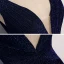Elegante Marineblau Abendkleider 2020 A Linie Tiefer V-Ausschnitt Ärmellos Glanz Polyester Sweep / Pinsel Zug Rückenfreies Festliche Kleider