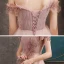 Haut de Gamme Perle Rose Robe De Soirée 2020 Princesse De l'épaule Manches Courtes Appliques En Dentelle Perlage Train De Balayage Volants Dos Nu Robe De Ceremonie