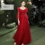 Affordable Navy Blue Bridesmaid Dresses 2020 A-Line / Princess Appliques Lace Sequins Floor-Length / Long Ruffle Wedding Party Dresses